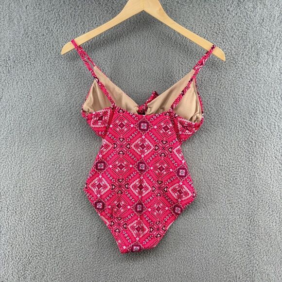 Vanilla Beach Pink Tribal Print One-Piece Swimsuit Size Medium - Picture 2 of 6
